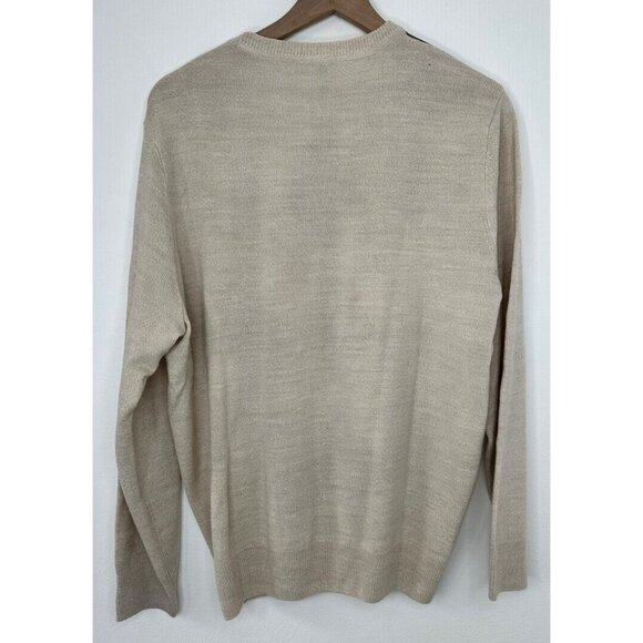 Dockers Sweater Men Tan Brown Long Sleeve Argyle Pattern Large? - Picture 4 of 8